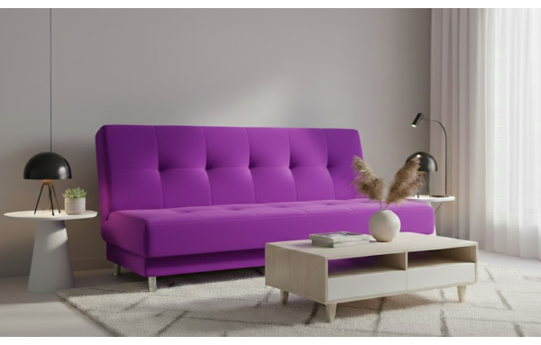 Wersalka Edi rito 24 fiolet na sprężynach z funkcją spania i pojemnikiem